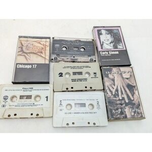 Lot Of  Rock Music Cassette Tapes Chicago Carly Simon Bon Jovi U2 Prince Jewel